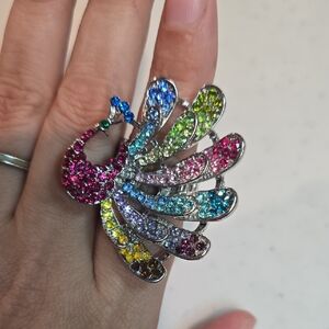 Colorful Peacock Statement Ring